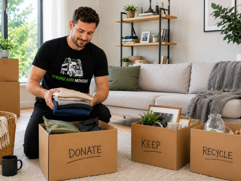Declutter before moving