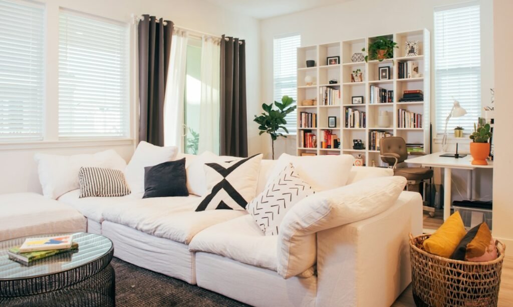 Bright empty living room ready for moving day after settlement